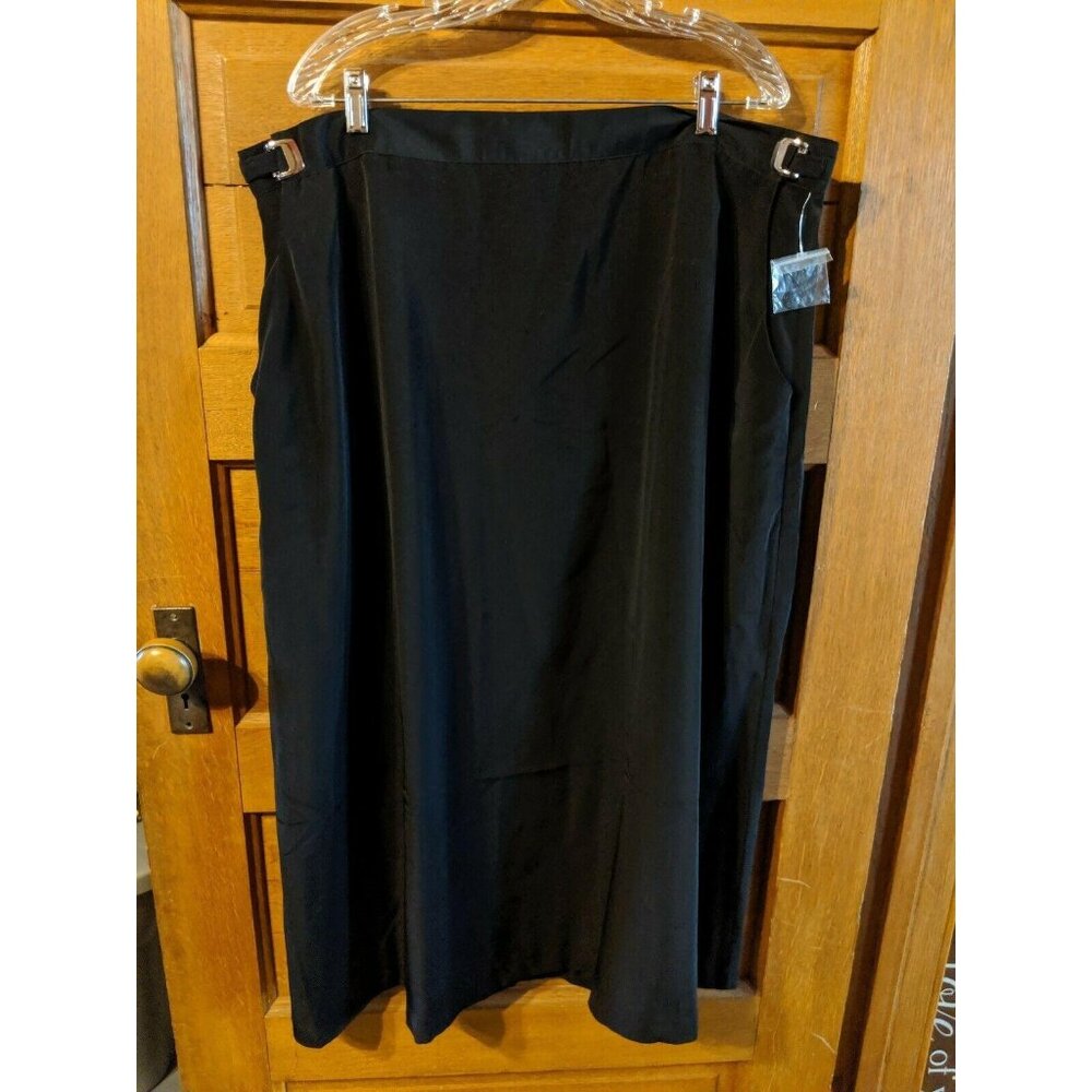Bedford Fair Sz 26W Black long Skirt Party Formal Adjustable Waist Womens Plus
